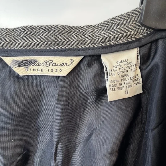 Vintage Eddie Bauer Wool Herringbone Wide Leg Trouser Pants Academia Heritage 8 - Picture 11 of 14